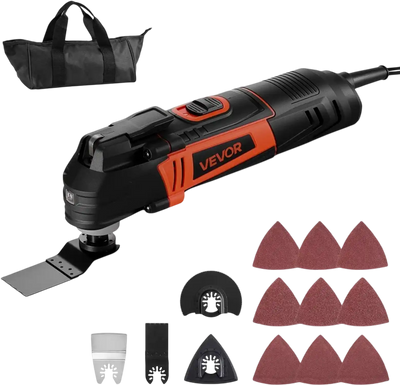 Vevor Oscillating Tool 3A Corded Multi Tool with 6 Variable Speeds and LED Work Light New
