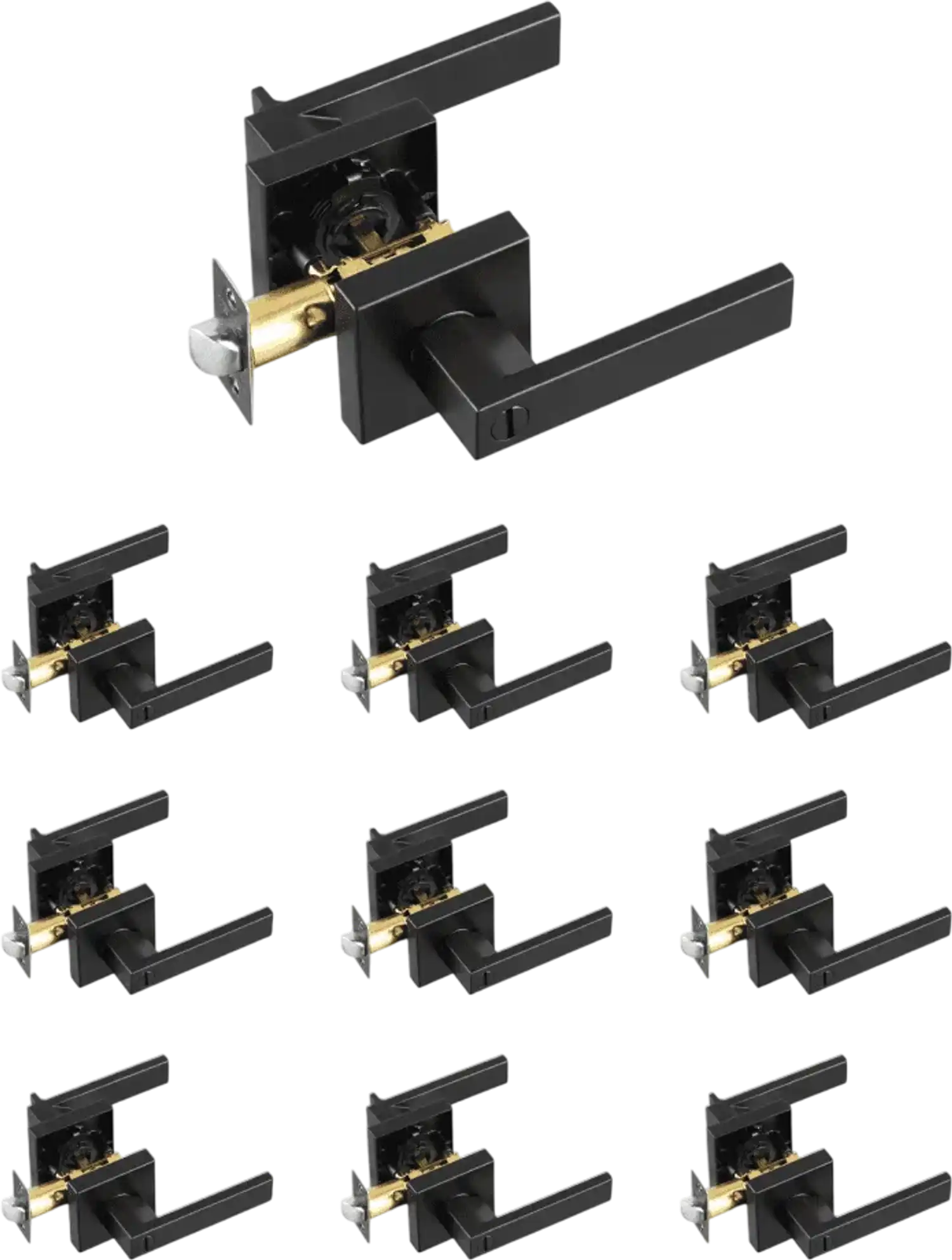 Vevor Door Handle Privacy Matte Black Square Interior Reversible 10-Pack New