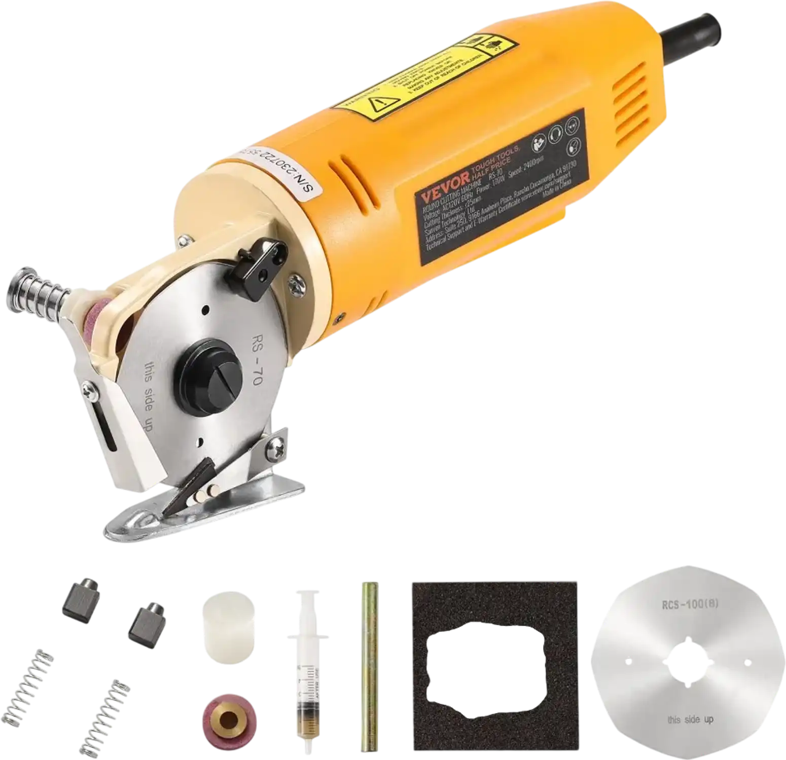 Vevor Fabric Cutter 170W Electric Rotary Cloth Cutting Machine New