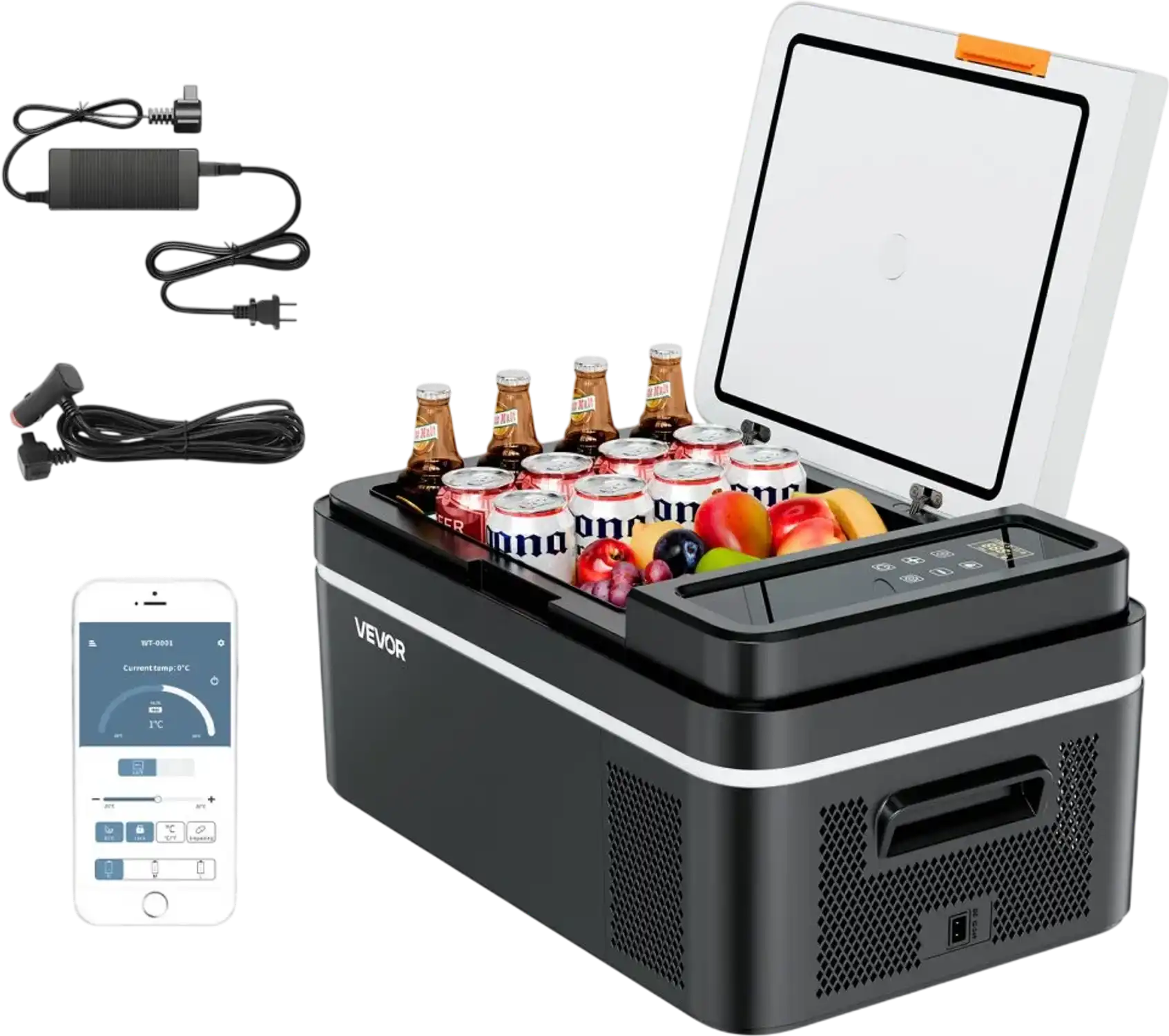 Vevor Car Refrigerator 21 Qt Portable Electric Cooler with App Control New