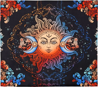 VEVOR Sun and Moon Tapestry, Psychedelic Mystic Floral Aesthetic Wall Tapestry, Vintage Wall Blanket for Home Decoration, Suitable for Bedroom, Living Room, Dorm (50.39 x 57.87 inches)