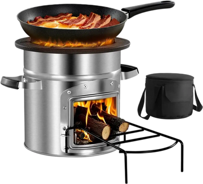 Vevor Rocket Stove Portable Wood Burning Camping Stove with Carrying Bag New