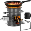 VEVOR Camping Rocket Stove, Wood Burning Portable Rocket Stove with Carrying Bag for Backpacking, SPCC Steel, Double Door, Burn Twigs, Sticks or Charcoals for Outdoor Cooking, Backyard, Camp Cooking
