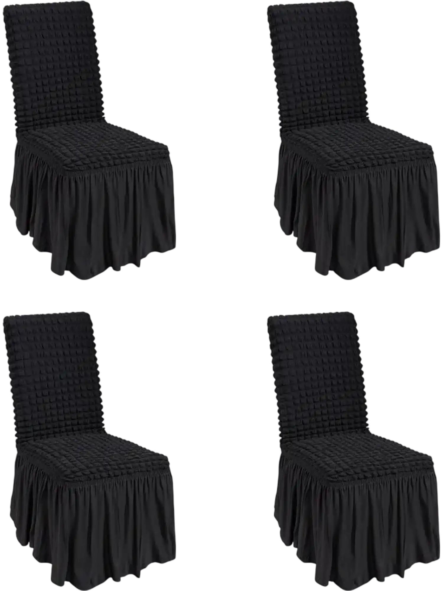 Vevor Chair Covers Stretch Spandex Folding Chair Covers with Skirt 4-Pc Black New
