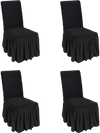 VEVOR Stretch Spandex Folding Chair Covers, Universal Fitted Chair Cover with Skirt, Removable Washable Protective Slipcovers, for Wedding, Holiday, Banquet, Party, Celebration, Dining (4 PCS Black)