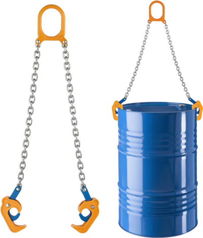 VEVOR Chain Drum Lifter, G80 Drum Lifting Chain Sling with Thickened Security Hook, 2000LBS Capacity, 1.6ft Long Sturdy Drums Handling Equipment, Carbon Steel Barrel Lifter for Plastic & Metal Drums