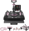 VEVOR Heat Press Machine 15 x 15 Inch 8 in 1 Heat Transfer Machine Black, for T-Shirts/Mugs/Hats/Plates, with 30 oz Tumbler Press, 360° Swing Away T-Shirt Pressing, Digital Control, PTFE Coating