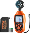 VEVOR Portable Anemometer, Temperature Range 14℉-113℉, Equipped with LED Backlit Display, Captures Wind Speed, Temperature, Air Volume, and Chill Factor, Ideal for Boating, Kite Surfing, Drone Pilo