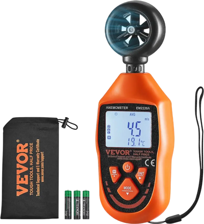 Vevor Anemometer Portable Handheld Wind Speed Meter with LED Backlit Display New