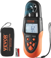 VEVOR Bluetooth Portable Anemometer, Temperature Range 14℉-140℉, Digital Device for Measuring Wind Speed, Temperature, Air Flow, and Wind Chill, Equipped with LED Backlit Display, Ideal for Surfing