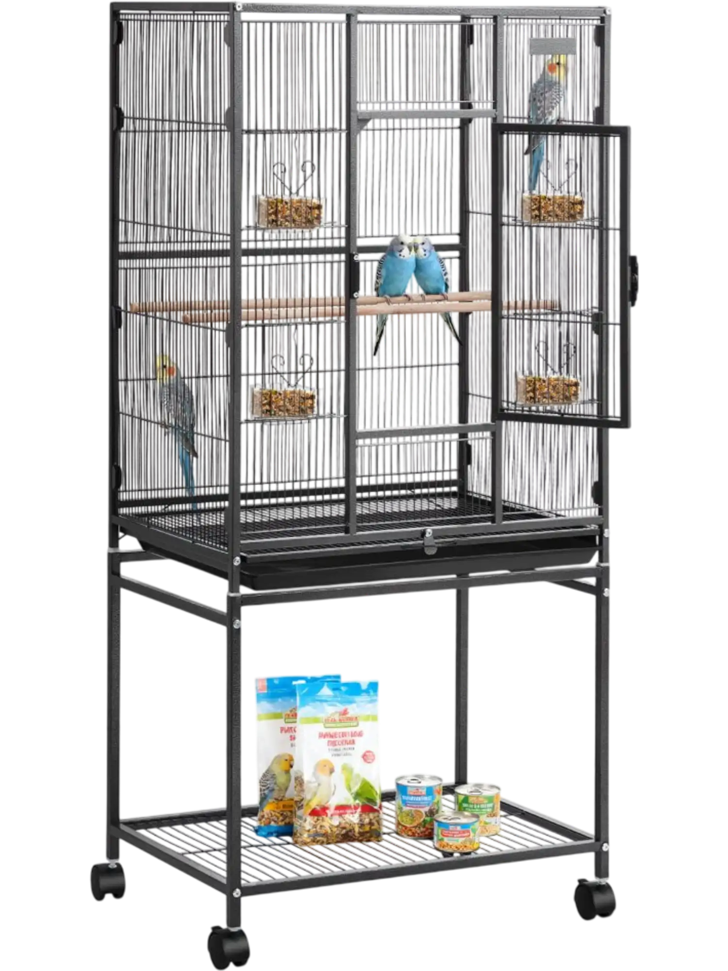 Vevor Bird Cage Flat Top Wrought Iron Flight Cage 24.6 x 16.7 x 53.9