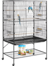 VEVOR Bird Cage, 36.6 x 22.8 x 59.5 inch, Flat Top, Wrought Iron Bird Flight Cage with Perches, Slide-Out Tray and Plastic Feeders, for Blue Tit, Cockatiel, Canary, Monk Parakeet, African Grey Parrot