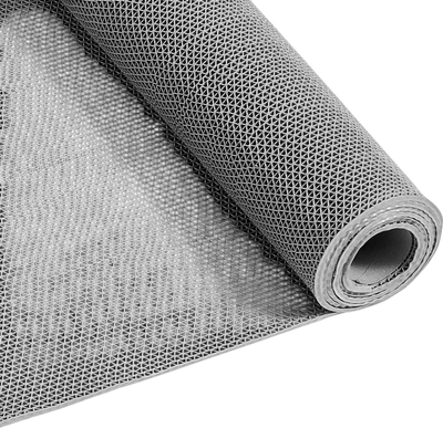 VEVOR Drainage Mat, 3 x 10 ft, PVC Non Slip Commercial Floor Mat, Wet Area Water Drain Splash Matting Hollow Doormat Roll, for Outdoor Indoor Restaurant Swimming Pool Patio Bathroom Washroom, Gray