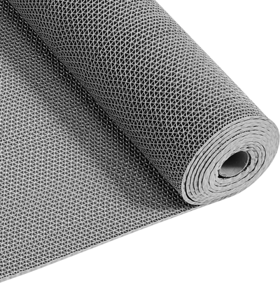 VEVOR Drainage Mat, 3 x 16.4 ft, PVC Non Slip Commercial Floor Mat, Wet Area Water Drain Splash Matting Hollow Doormat Roll, for Outdoor Indoor Restaurant Swimming Pool Patio Bathroom Washroom, Gray