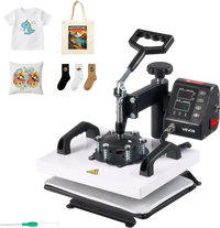 VEVOR Heat Press Machine 12 x 10 in Sublimation Press Machine Swing Away, Heat Up Fast and Even, Digital Precise Time and Temperature Control, for T-Shirts, Canvas Tote Bag, Pillowcases, Socks