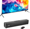 VEVOR Sound Bar for Smart TV, 2.0 Channel, 17-Inch Compact Soundbar TV Speakers for Projector, Bluetooth AUX Connection, Remote Control, Easy Setup, 80W Surround Sound System for PC Home Theater Audio