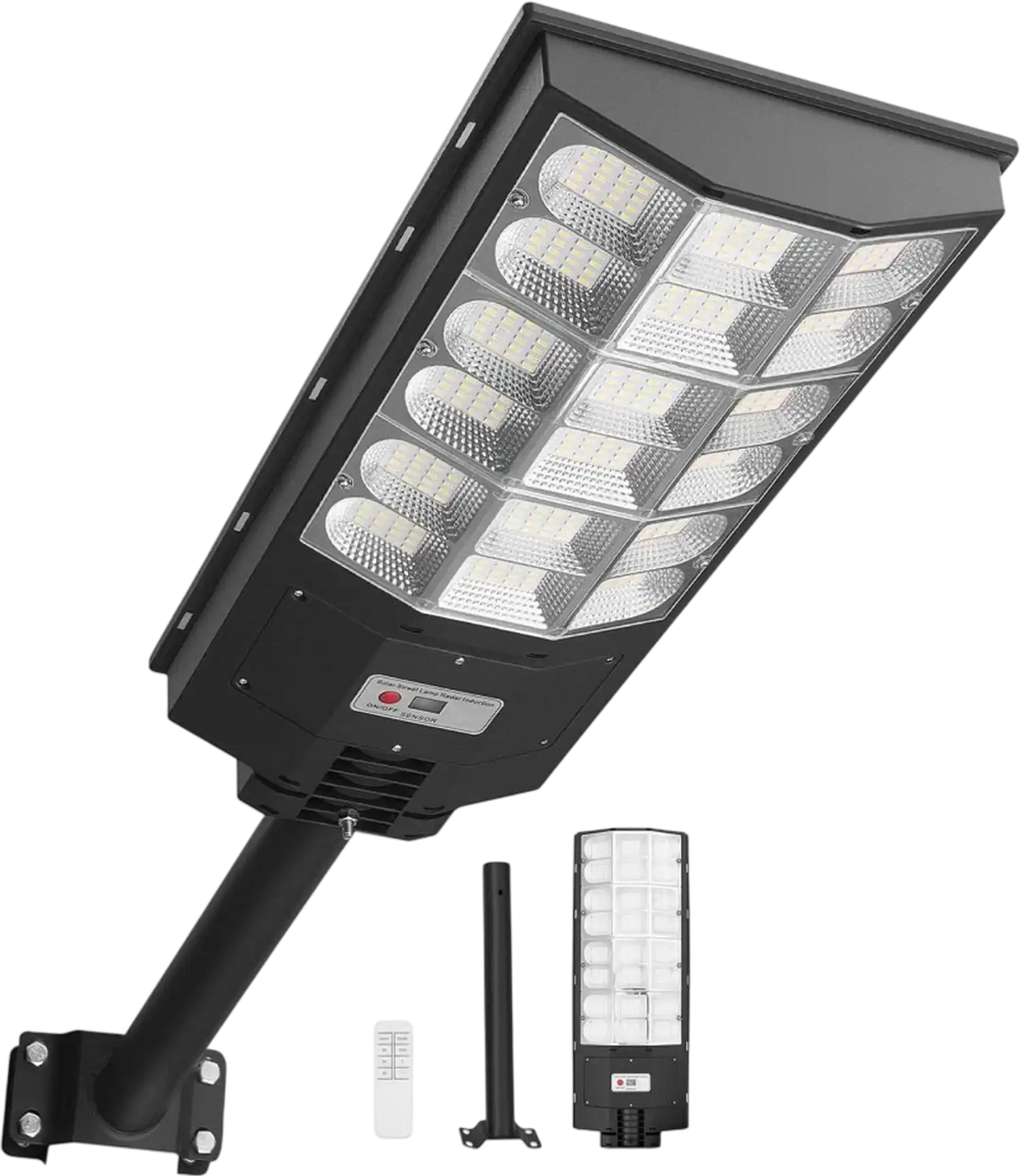 VEVOR 12000W Solar Street Light Outdoor, 900000LM, Commercial Parking Lot Light Dusk to Dawn, LED Flood Security Lamp with Motion Sensor, IP65 Waterproof Wide Angle Outdoor Lighting, for Driveway Yard