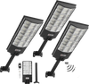 VEVOR 8000W Solar Street Lights Outdoor, 450000LM, Commercial Parking Lot Lights Dusk to Dawn, LED Flood Security Lamp with Motion Sensor, IP65 Waterproof Outdoor Lighting, for Driveway Yard, 3 Pack