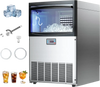 VEVOR Commercial Ice Maker Machine, 200 lbs/24h with 50 lbs Storage Capacity, Built-in/Freestanding/Under Counter, Stainless Steel Ice Maker with LED Display & Self-Cleaning, for Home Bar Restaurant