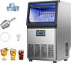 VEVOR Commercial Ice Maker Machine, 80 lbs/24h with 13 lbs Storage Capacity, Countertop/Freestanding/Under Counter, Stainless Steel Ice Maker with LED Display & Self-Cleaning, for Home Bar Restaurant