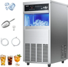 VEVOR Commercial Ice Maker Machine, 100 lbs/24h with 30-35 lbs Storage, Built-in/Freestanding/Under Counter, Stainless Steel Ice Maker with LED Display & Self-Cleaning, for Home Bar Restaurant