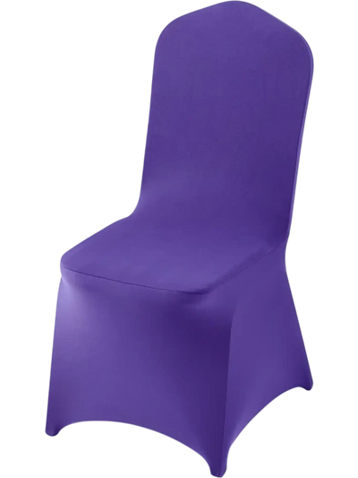 VEVOR 50 Pcs Purple Chair Covers, Polyester Spandex Chair Cover, Stretch Slipcovers for Wedding Party Dining Banquet Flat-Front Chair Covers, Fits Chair Measures up to 20.08 x 17.72 x 37.4 inch