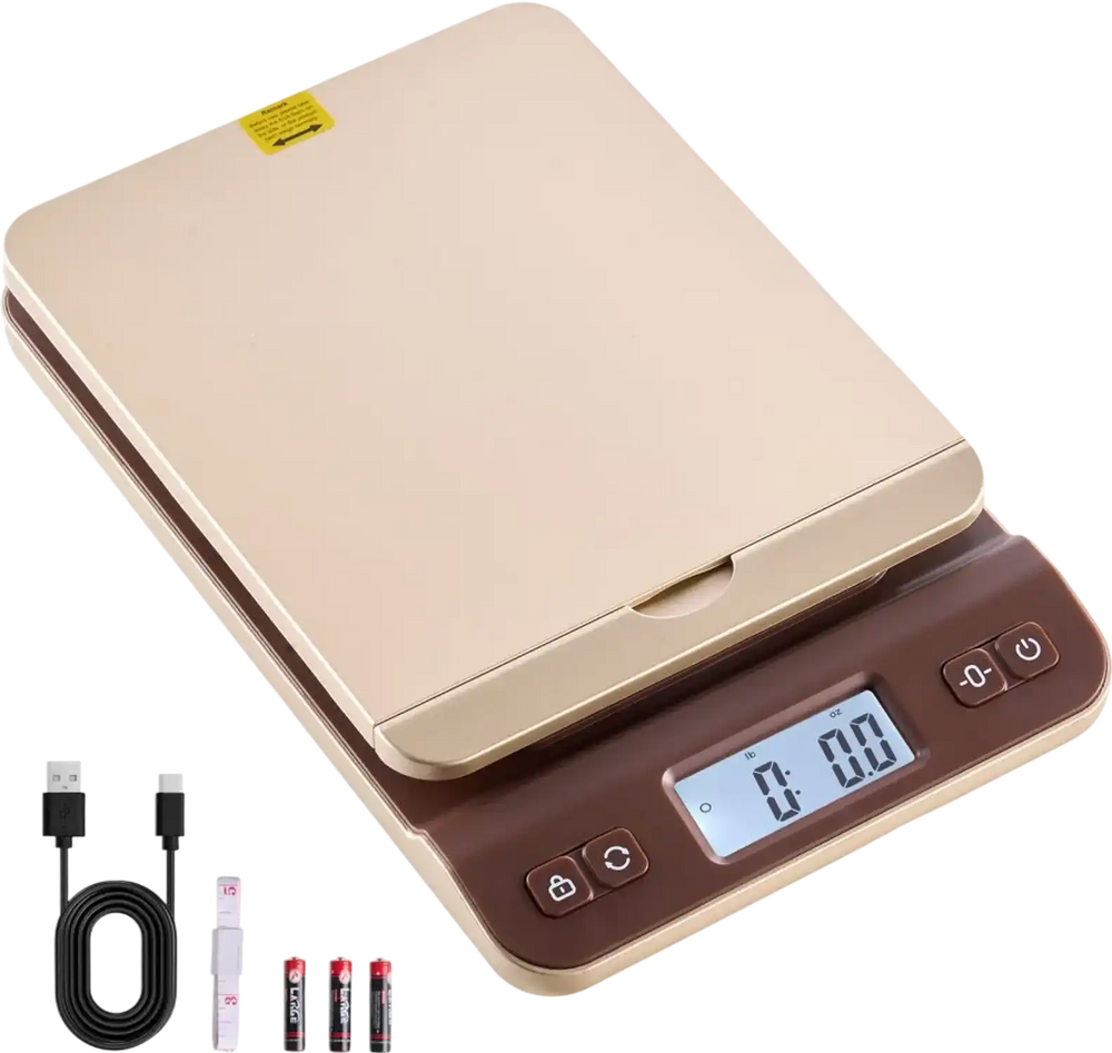 VEVOR Digital Shipping Postal Scale, 0.1 oz High Accuracy, 88 lbs Postal Scale with Hold/Tare/Auto-off Function, Flip Holder Design & Easy Calibration, Fit for Home and Office Use, Battery Included