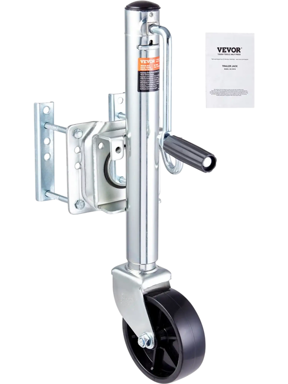 VEVOR Trailer Jack, Boat Trailer Jack 32.8 in, Bolt-on Trailer Tongue Jack Weight Capacity 1000 lb, with PP Wheel and Handle for lifting RV Trailer, Horse Trailer, Utility Trailer, Yacht Trailer