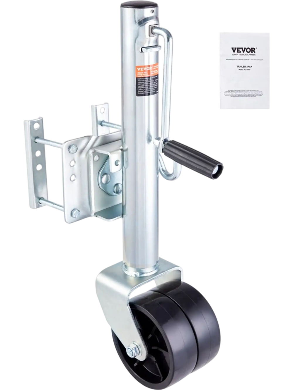 VEVOR Trailer Jack, Boat Trailer Jack 35.3 in, Bolt-on Trailer Tongue Jack Weight Capacity 1500 lb, with PP Wheels and Handle for lifting RV Trailer, Horse Trailer, Utility Trailer, Yacht Trailer