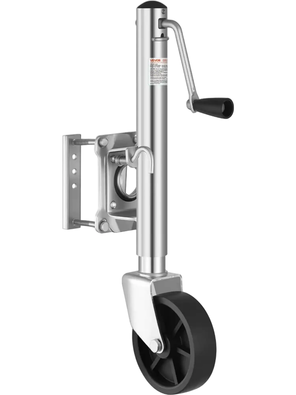VEVOR Trailer Jack with Wheel, 1000 lbs Load Capacity, Heavy Duty Swivel Boat Trailer Jack with PP Single Wheel & Ergonomic Handle, 10-inch Lift, Fit for RVs, Boats, Horse Trailers, Utility Trailers