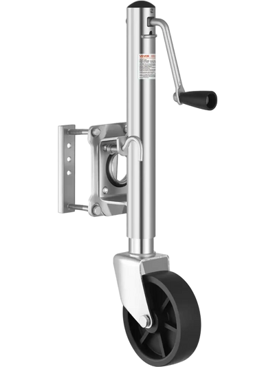 VEVOR Trailer Jack with Wheel, 1000 lbs Load Capacity, Heavy Duty Swivel Boat Trailer Jack with PP Single Wheel & Ergonomic Handle, 10-inch Lift, Fit for RVs, Boats, Horse Trailers, Utility Trailers