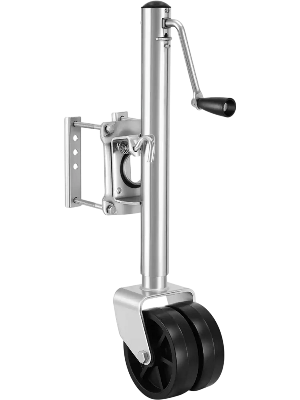 VEVOR Trailer Jack with Wheel, 2000 lbs Load Capacity, Heavy Duty Swivel Boat Trailer Jack with PP Dual Wheel & Ergonomic Handle, 15-27 Inch Lift Range, Fit for RVs, Boats and Utility Trailers