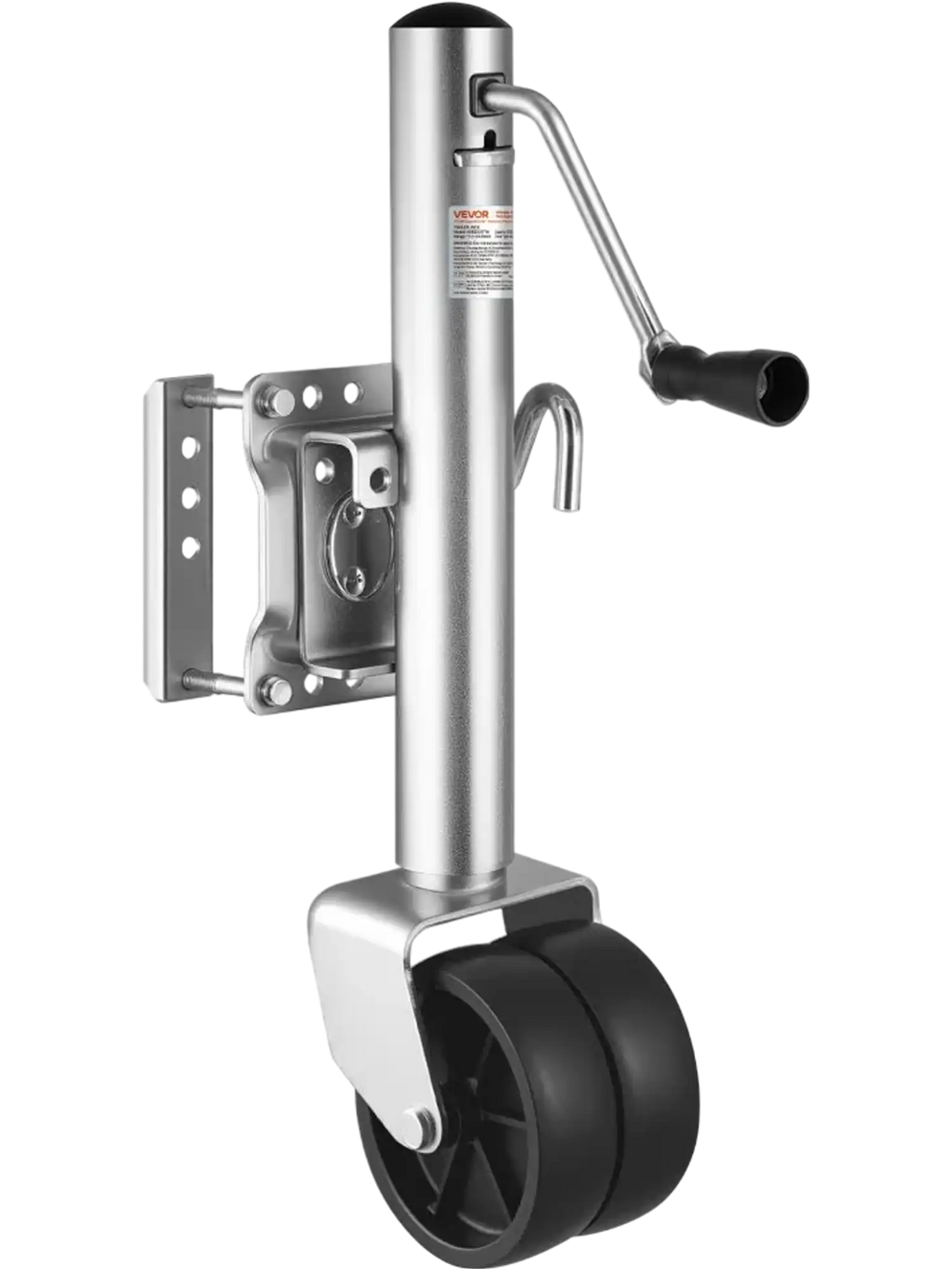 VEVOR Trailer Jack with Wheel, 1500 lbs Load Capacity, Heavy Duty Swivel Boat Trailer Jack with PP Single Wheel & Ergonomic Handle, 12-inch Lift, Fit for RVs, Boats, Horse Trailers, Utility Trailers