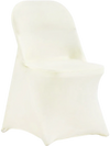 VEVOR Stretch Spandex Folding Chair Covers, Universal Fitted Chair Cover, Removable Washable Protective Slipcovers, for Wedding, Holiday, Banquet, Party, Celebration, Dining (30PCS Ivory White)