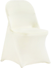 VEVOR Stretch Spandex Folding Chair Covers, Universal Fitted Chair Cover, Removable Washable Protective Slipcovers, for Wedding, Holiday, Banquet, Party, Celebration, Dining (50PCS Ivory White)
