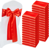 VEVOR Satin Chair Sashes Bows, 100PCS Chair Ribbon Ties Back Sash, 7 x 108 inch, Red Wedding Reception Decoration, for Wedding Ceremony Baby Shower Party Events Banquet Chair Cover Decoration
