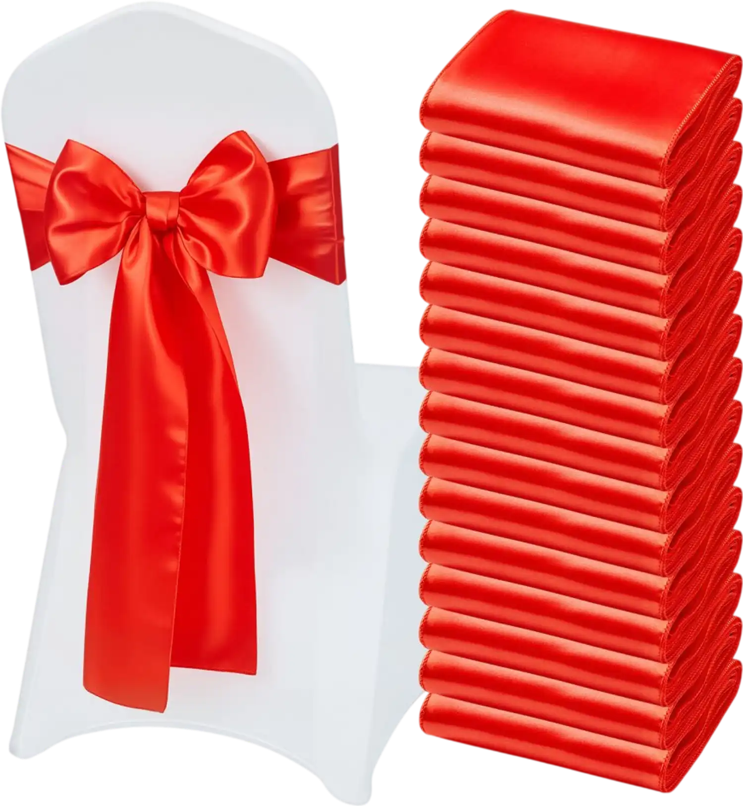 Vevor Chair Sashes Red Satin 50-Pack 7