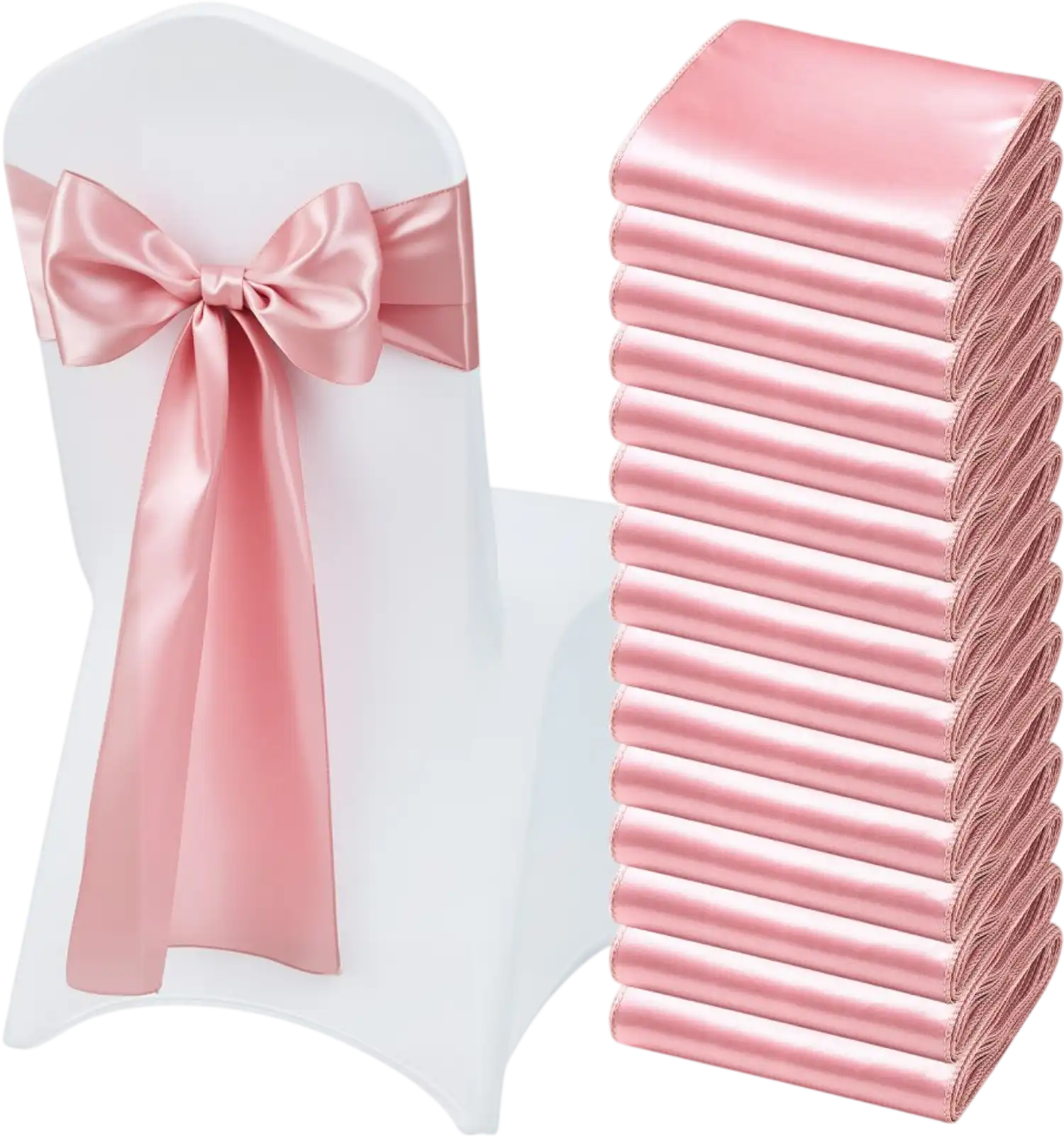 Vevor Chair Sashes Rose Gold Satin 50-Pack 7