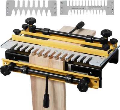 VEVOR Dovetail Jig, 12 in Width, Dove Tailing Router Jigs with 4 Router Bits & 3 Templates, Precise Alignment Dove Tail Jig, Mortise and Tenon Woodworking Tools for Furniture & Wood Cabinet Making