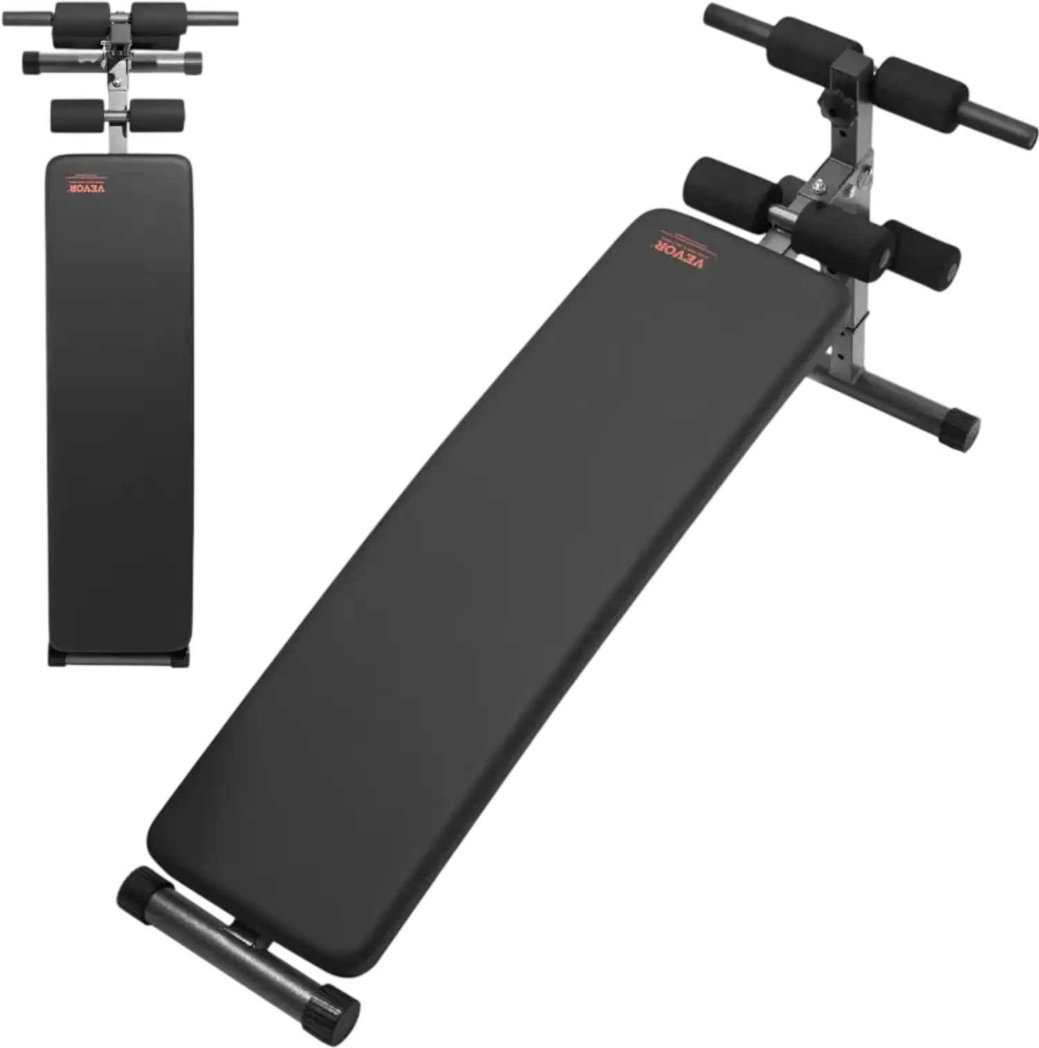Vevor Sit Up Bench Folding Curved Decline Ab Bench 500 lbs Capacity New