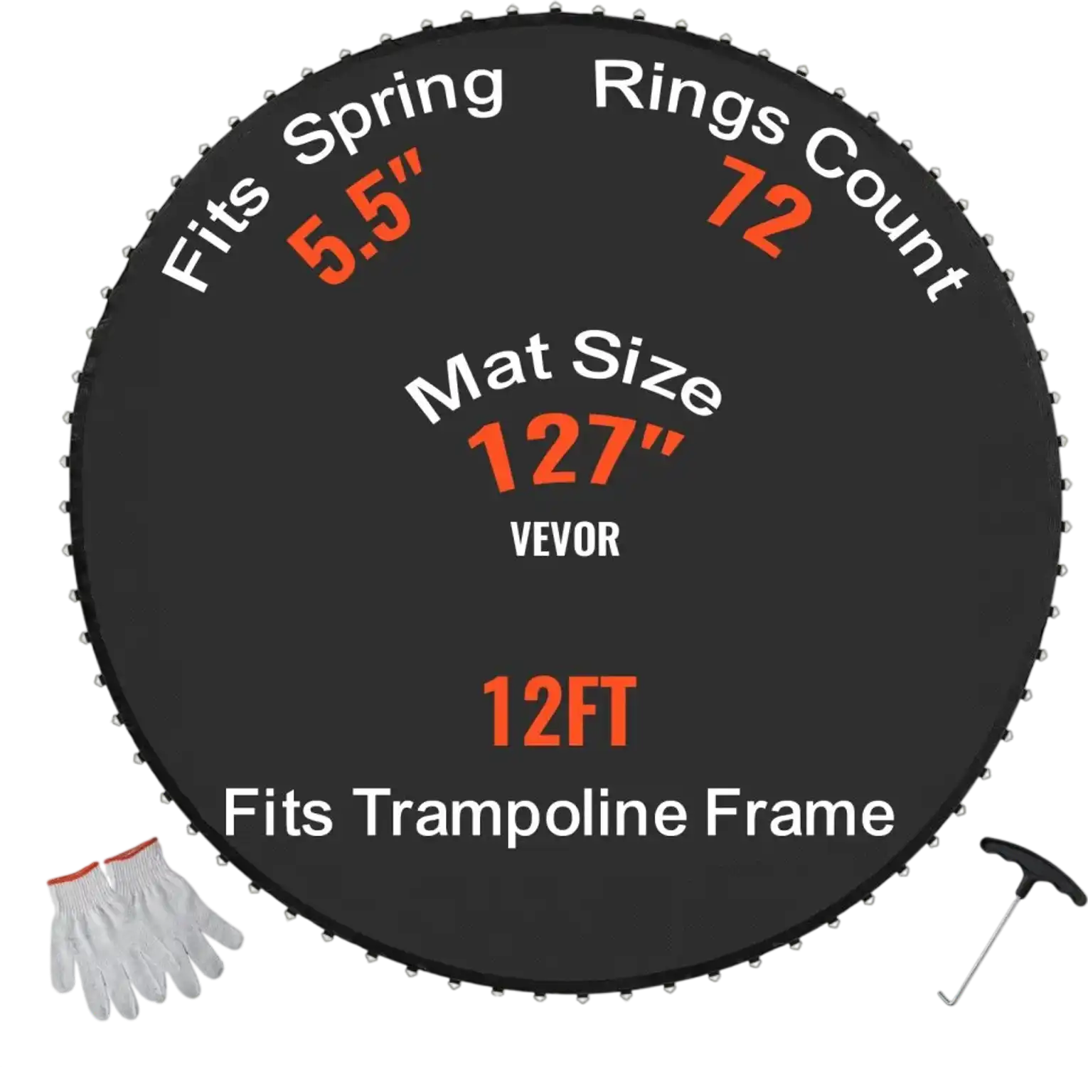 Vevor Trampoline Mat 12' Round Replacement Jumping Mat 127