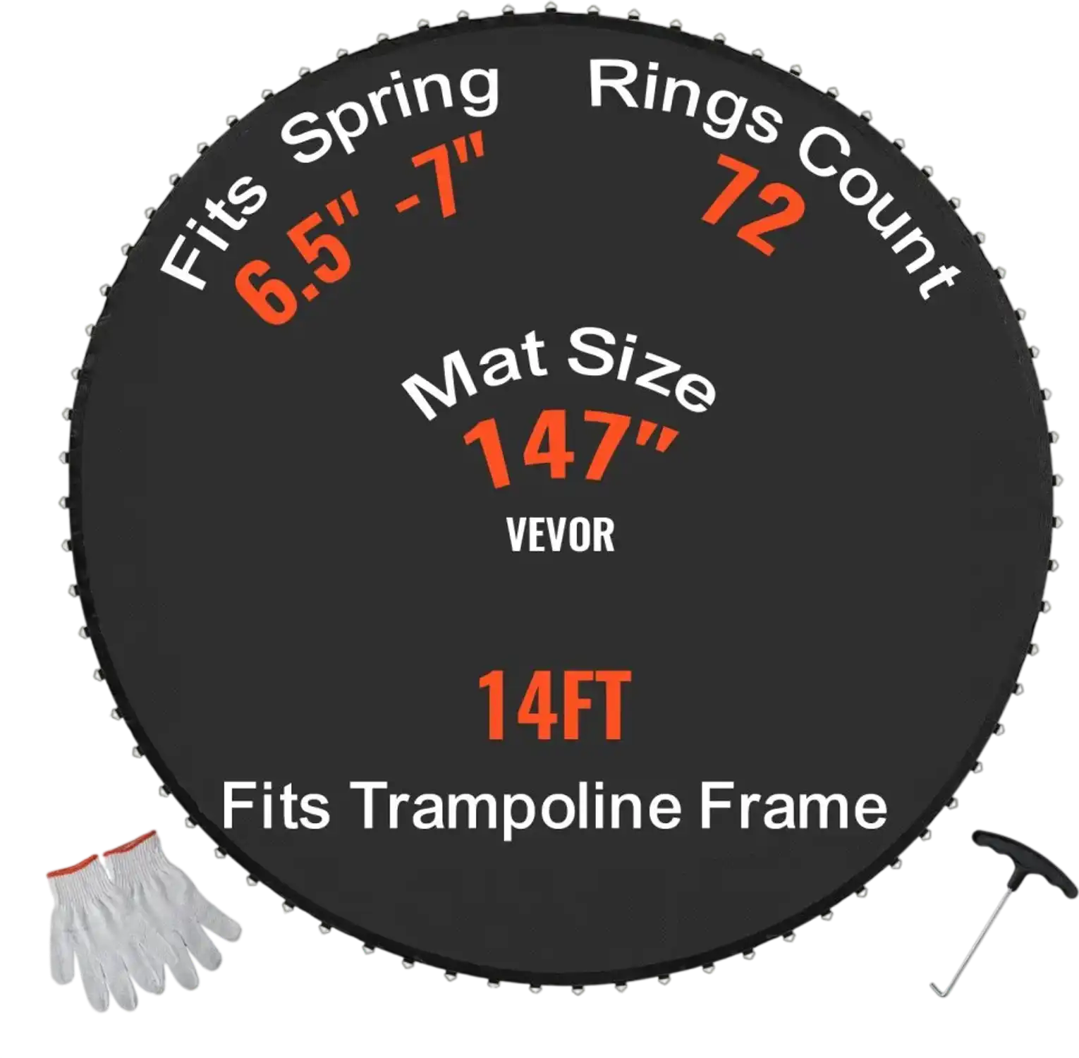 Vevor Trampoline Mat Replacement Jumping Mat for 14' Round Trampolines 6.5