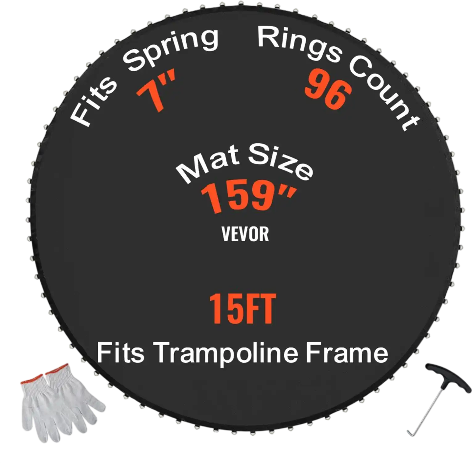 Vevor Trampoline Mat 15' Round Replacement Jumping Surface New