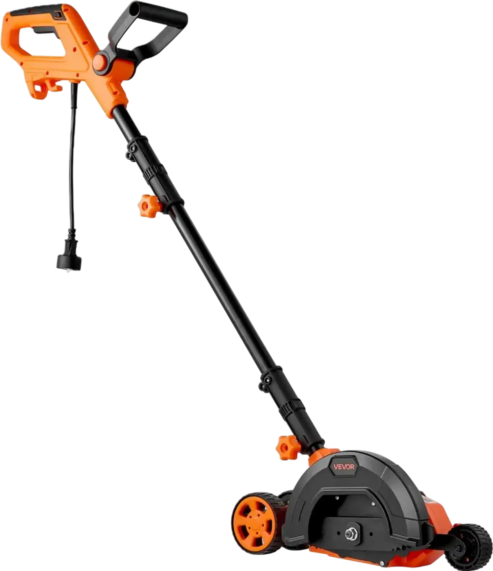 VEVOR Lawn Edger, 8-inch Blade Length, 12 Amp Electric Edger Lawn Tool, 4000 RPM, with 3-Position Blade Depth, 65 Mn, Pivoting Handle, Dual Wheels, for Lawns, Driveways, Yards, and Sidewalk Edges