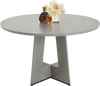 VEVOR Round Dining Table, 47 inch Wood Table for 4-6 Person, Farmhouse Circle Dinner Furniture, Rustic Leisure Tables with Thick Wooden Legs, for Home Kitchen Living Room, Grey (Only Table)