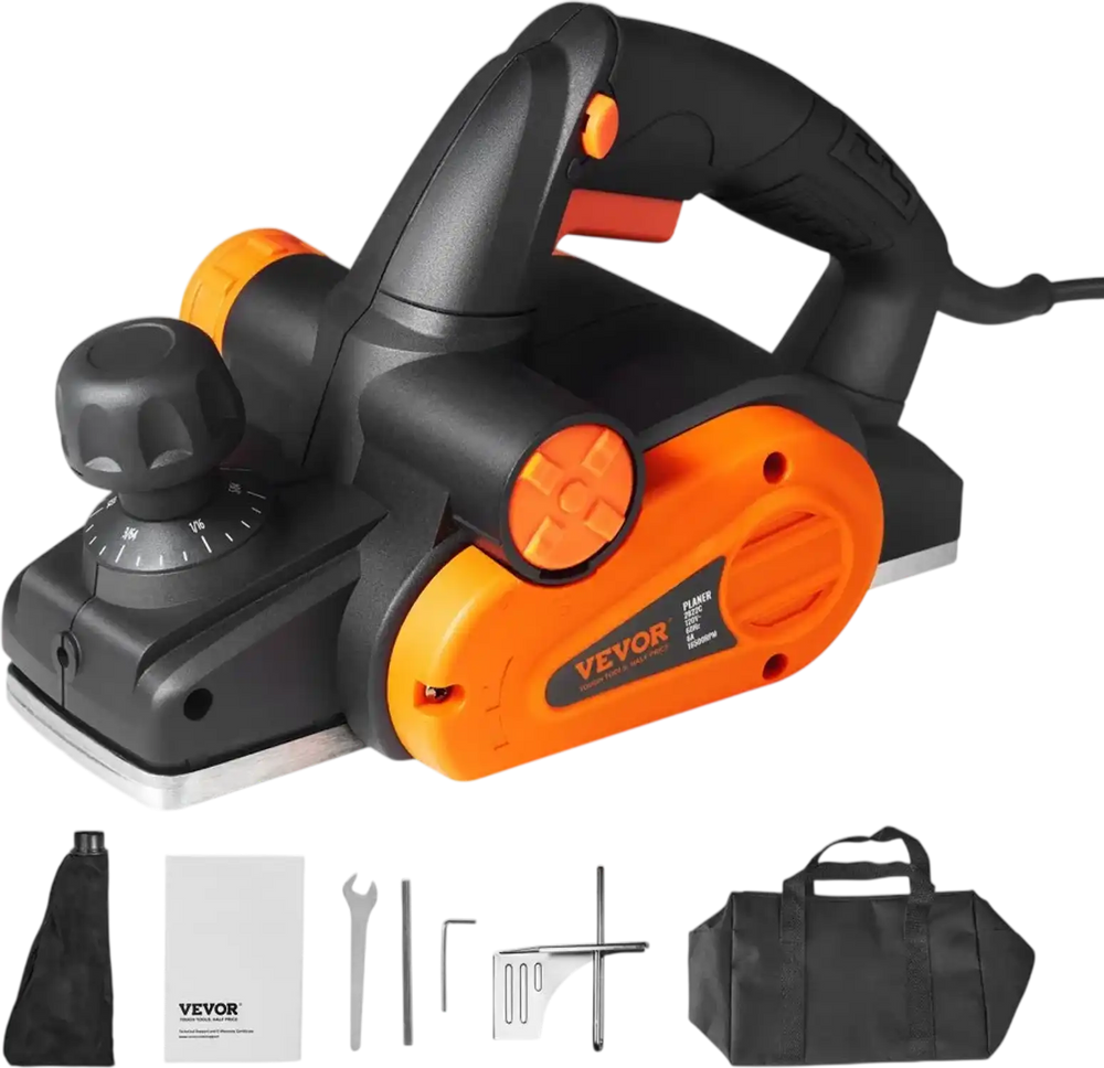 VEVOR Electric Hand Planer, 3-1/4" width Corded Electric Hand Planer, 16500 RPM High-Speed Powerful Electric Handheld Planers for Woodworking, Wood Chamfer DIY, Smooth Finish Carpentry Tool, FCC-SDoC