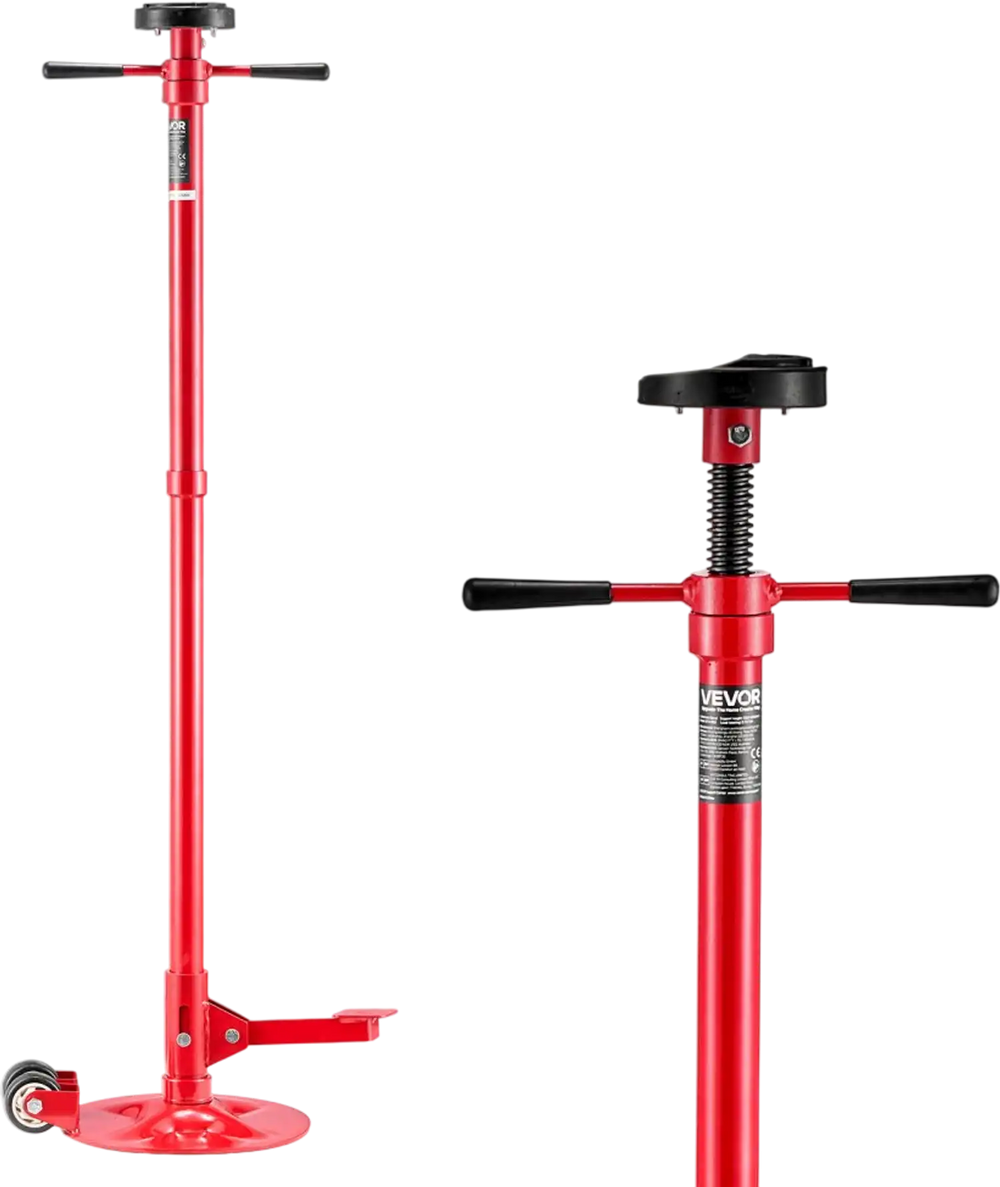 VEVOR Underhoist Support Stand, 3/4 Ton (1653 lbs) Capacity Under Hoist Jack Stand with Two Wheels, Lifting from 51.97" to 80", Bearing Mounted Spin Handle, Foot Pedal, Support Vehicle Components