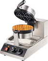 VEVOR Commercial Waffle Maker, 1 Piece per Batch, 1300W Round Waffle Iron, Non-Stick Waffle Baker Machine with 122-572℉ / 50-300℃ Temp Range Teflon-Coated Baking Pans Stainless Steel Body, 120V