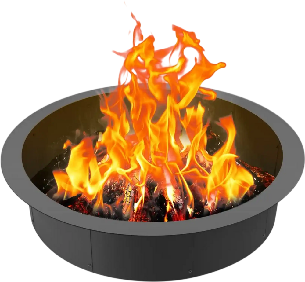 VEVOR Fire Pit Ring, 44-Inch Outer/39-Inch Inner Diameter, 10inch Height 2.5mm Thick Fire Pit Insert, Heavy Duty Carbon Steel Liner DIY Campfire Ring above or In-Ground, for Outdoor Camping, Bonfires