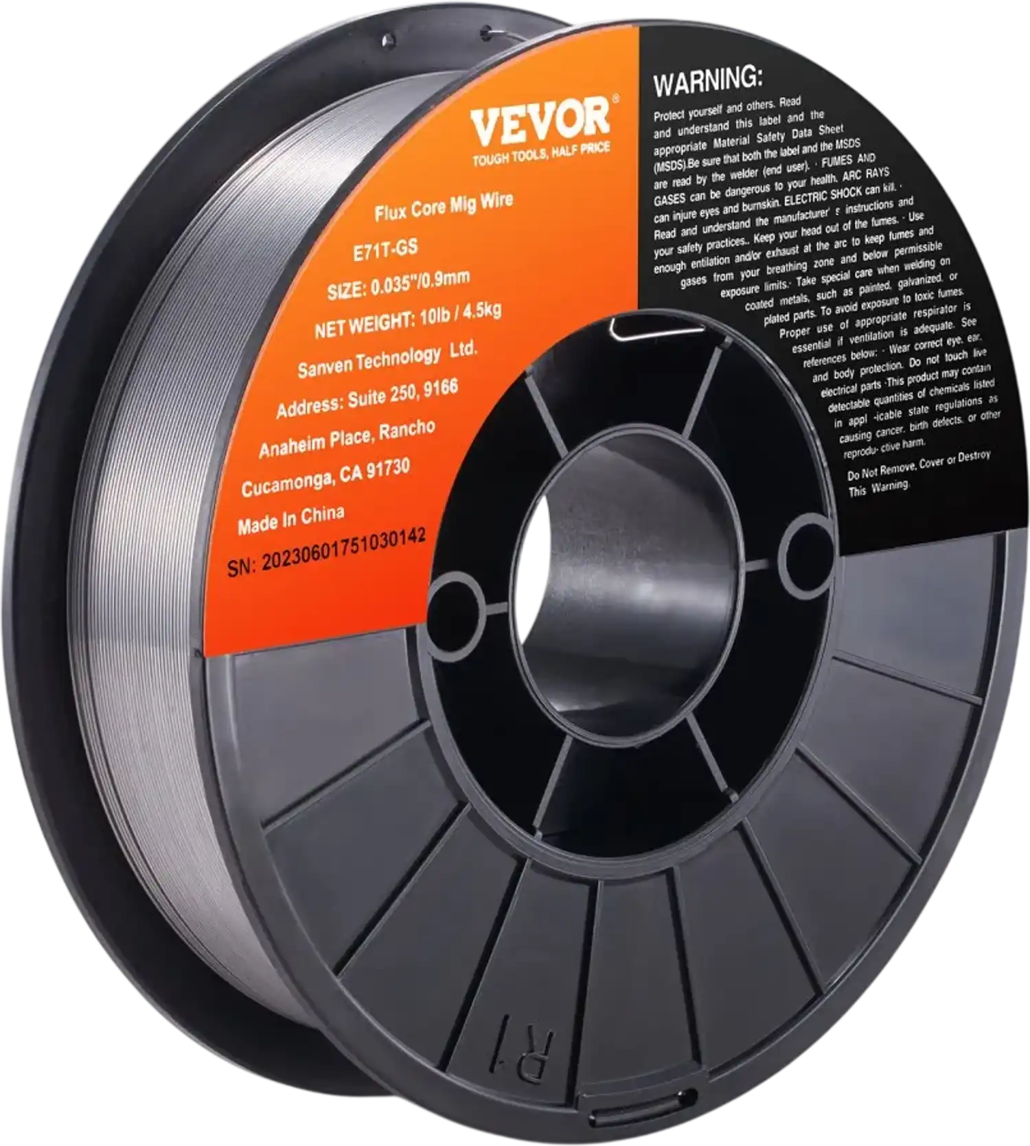 Vevor MIG Welding Wire Flux Core Gasless Mild Steel 0.035